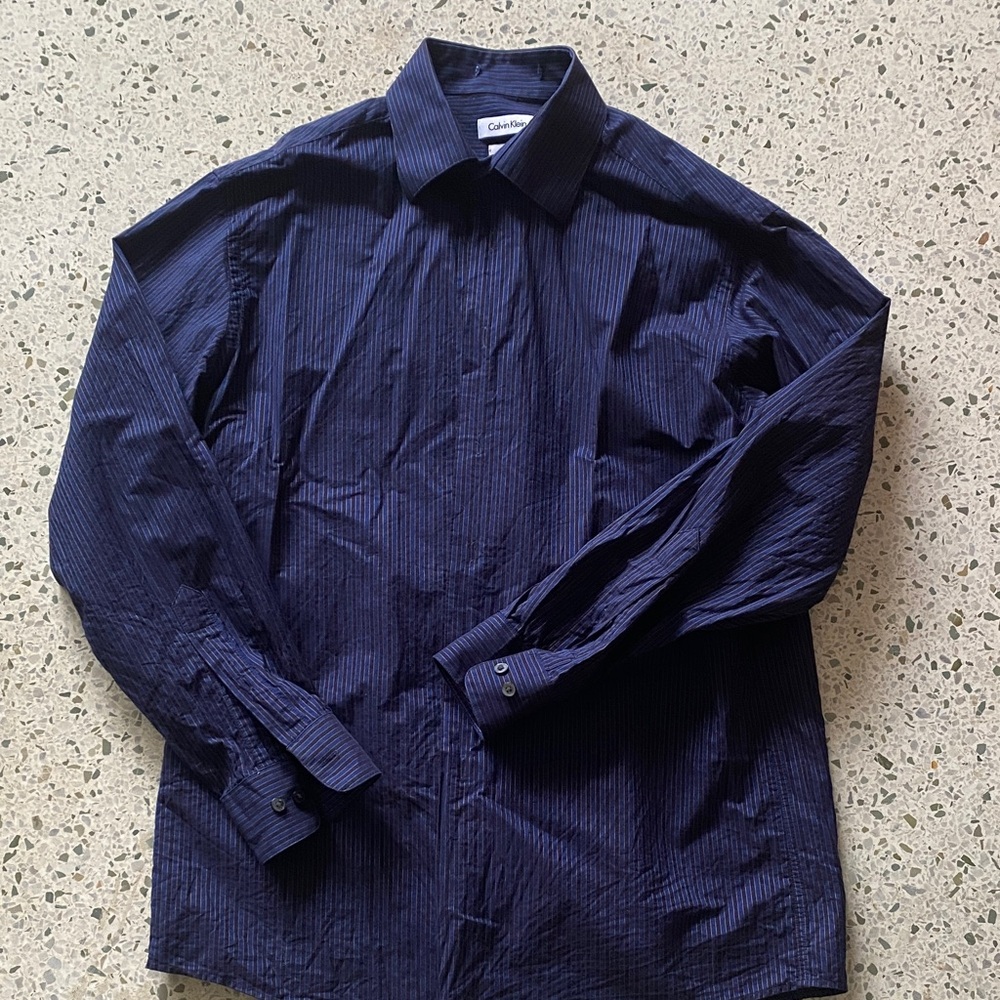 Calvin Klein Men's Deep Blue Dress Shirt